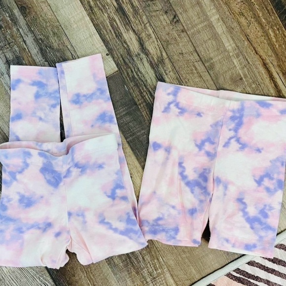 Bundle of kids tie dye XS leggings and shorts - Picture 2 of 5